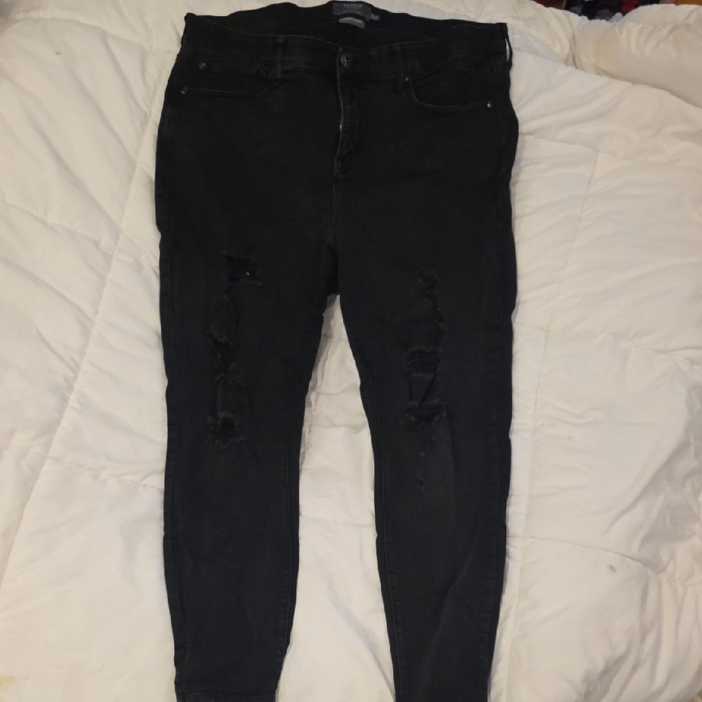 Torrid Black Ripped Skinny Jeans